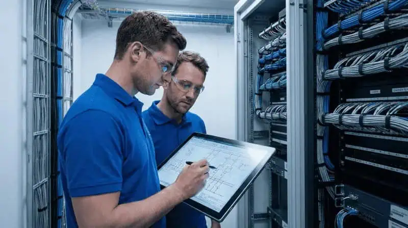 Instalacja elektryczna w trakcie prac